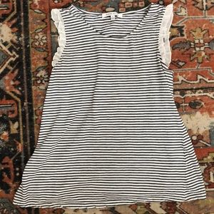 Rose and Olive Striped Tank w/ Ruffled Sleeves 🐭